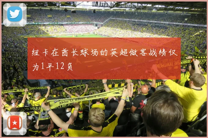 纽卡在酋长球场的英超做客战绩仅为1平12负